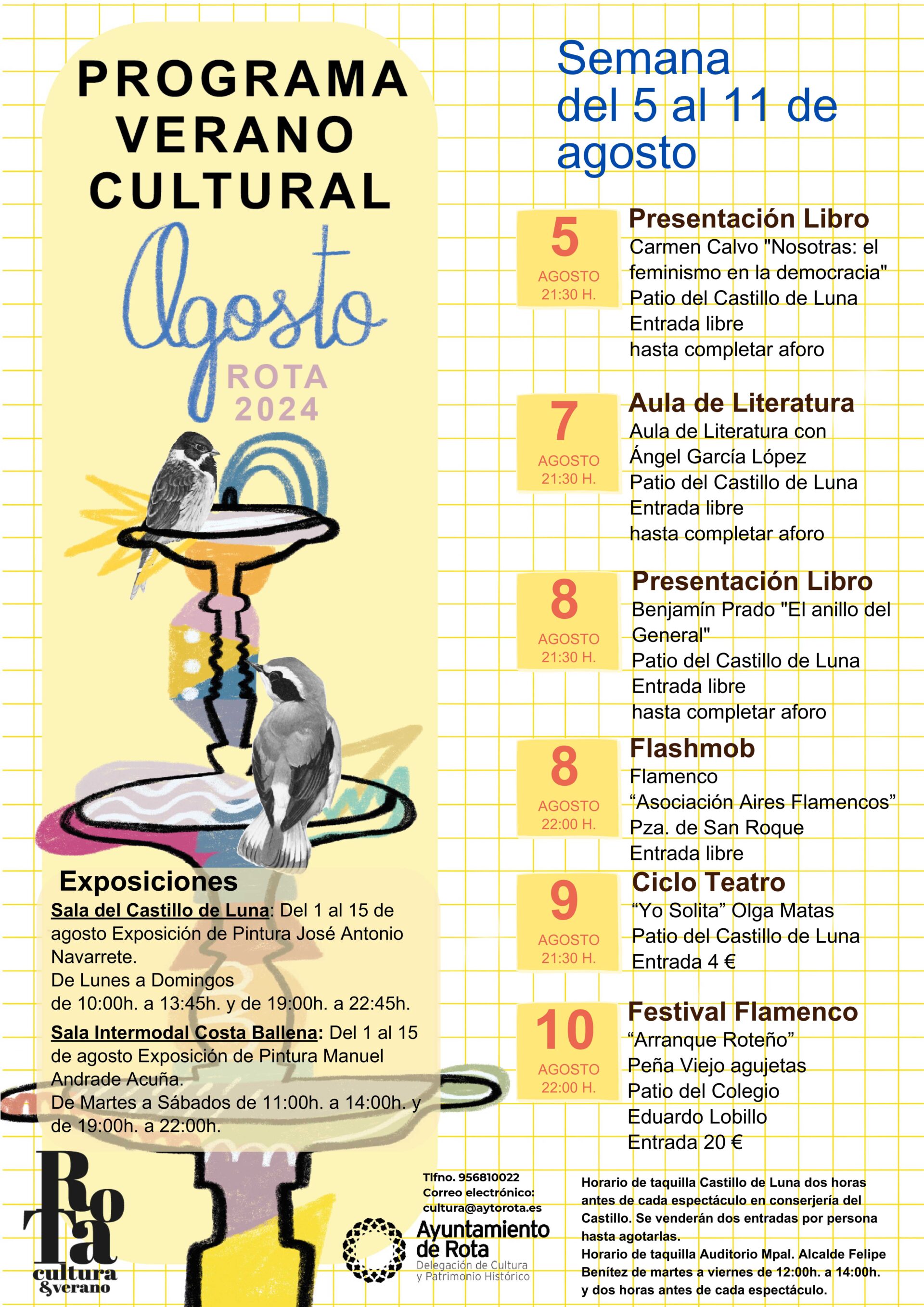 El Festival Flamenco ‘Arranque Roteño’ y la literatura marcarán gran parte de la actividad del Verano Cultural de esta semana