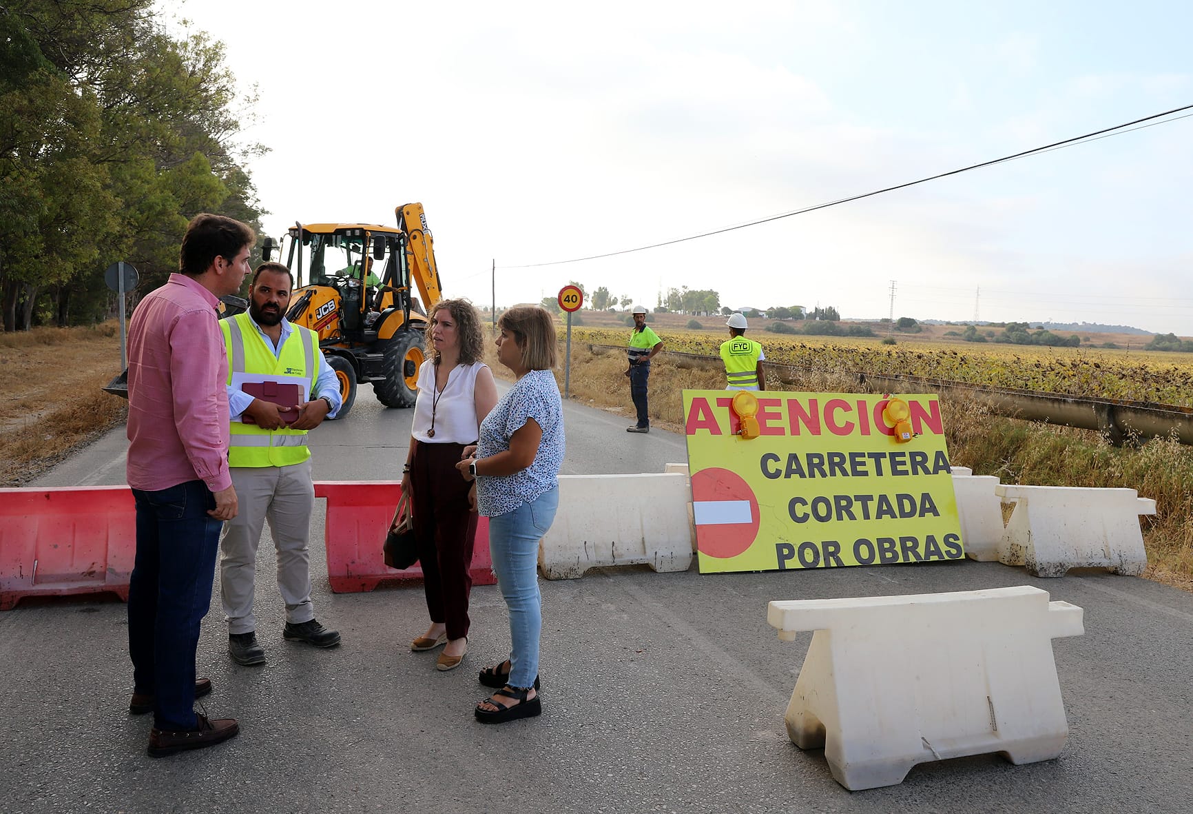 Diputación inicia las obras de mejora de la carretera CA-3110 de La Ina para evitar las inundaciones por las lluvias y la crecida del río Guadalete