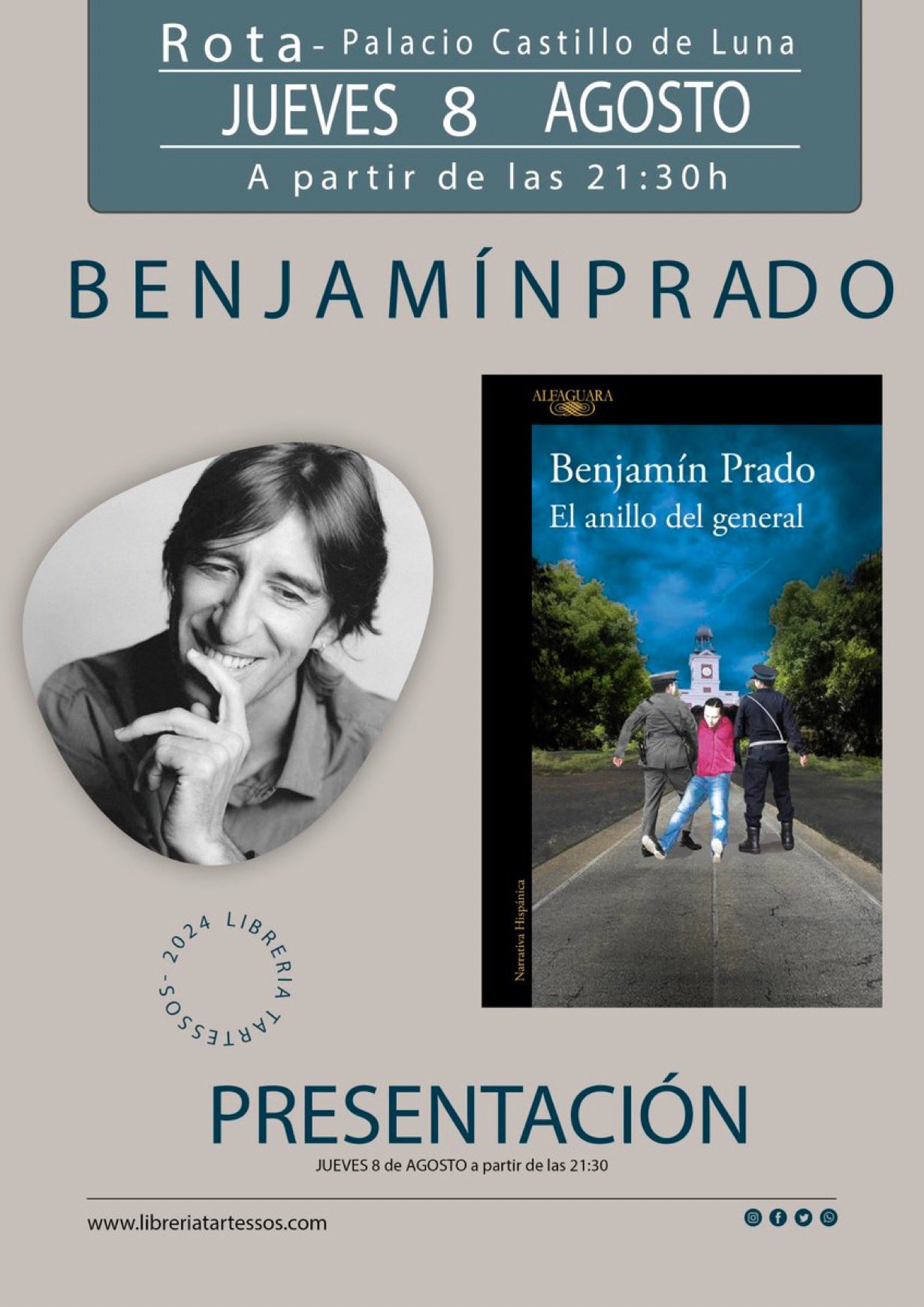 Benjamín Prado presentará este jueves en el Castillo de Luna su nueva novela ‘El anillo del general’