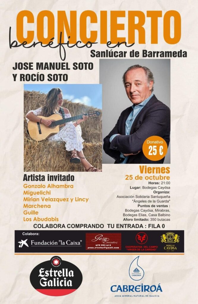 José Manuel Soto se vuelca con Sanlúcar en este concierto solidario a beneficio de las Hermanitas de la Cruz