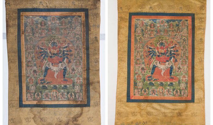 La restauración de los thangkas tibetanos desvela una manera desconocida de tejer