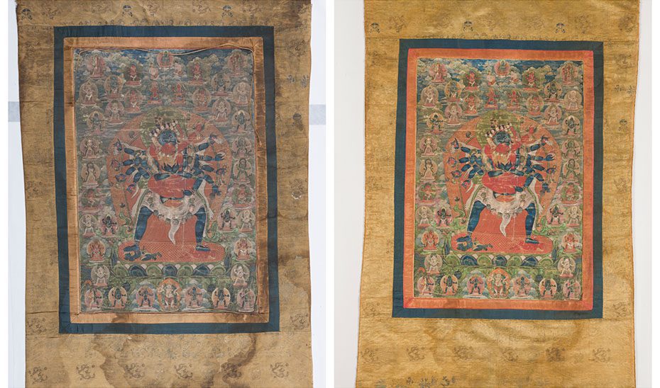 La restauración de los thangkas tibetanos desvela una manera desconocida de tejer