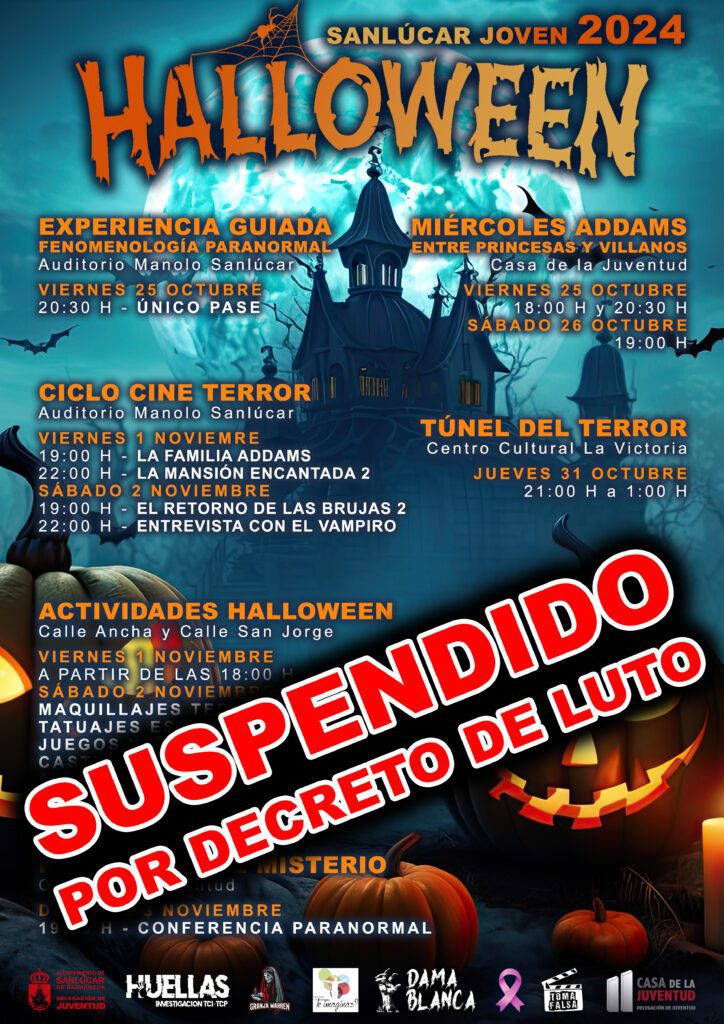 Sanlúcar suspende toda su programación de Halloween en señal de respeto por las víctimas de la DANA