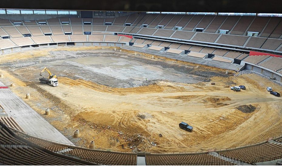 Comienza la segunda fase de las obras para ampliar el graderío del estadio La Cartuja de Sevilla