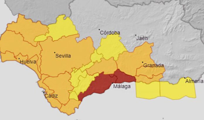 Suspendidas las clases en la provincia de Málaga y municipios de Granada, Sevilla, Cádiz y Huelva