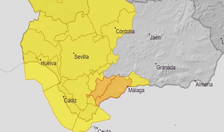 El 1-1-2 recomienda evitar los desplazamientos innecesarios ante el aviso naranja por lluvia en Málaga