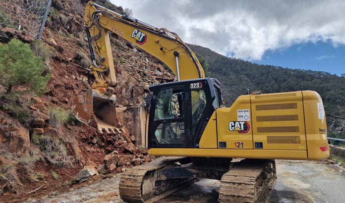 La Junta avanza con los trabajos de estabilización de la ladera en la carretera A-397