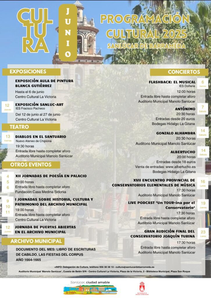 Sanlúcar vuelve a llenarse de cultura en el mes de junio
