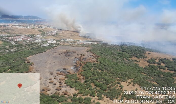 La Junta eleva el Plan Infoca a fase de emergencia por un incendio en zona de interfaz en Algeciras