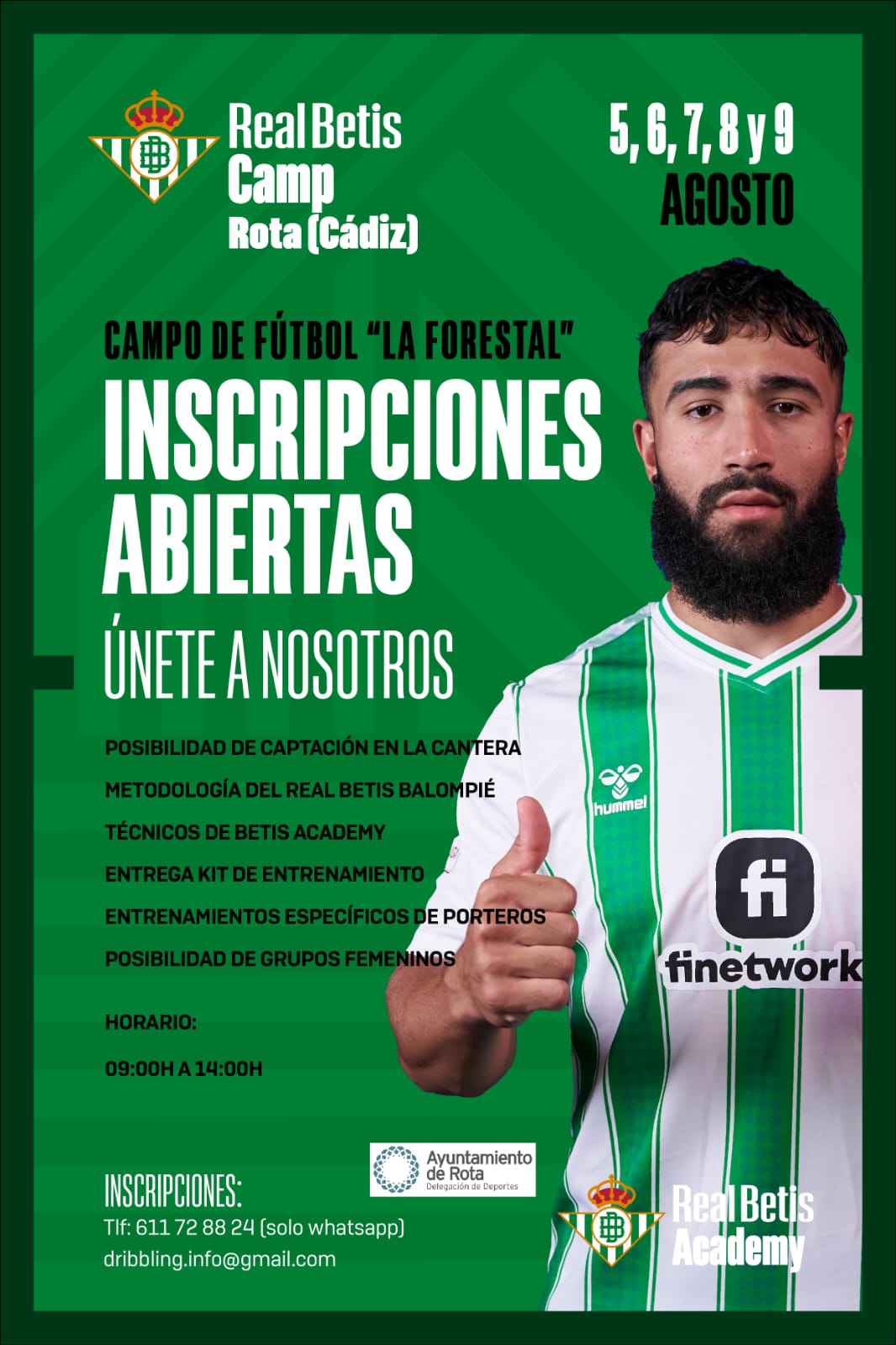 El próximo 5 de agosto llega a Rota el Real Betis Camp