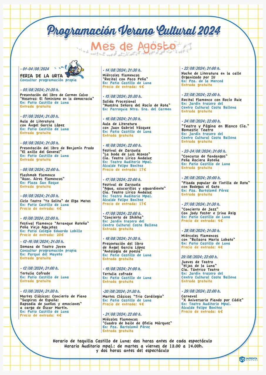 El Verano Cultural 2024 llenará agosto con más de 30 propuestas y actividades culturales para todos los públicos