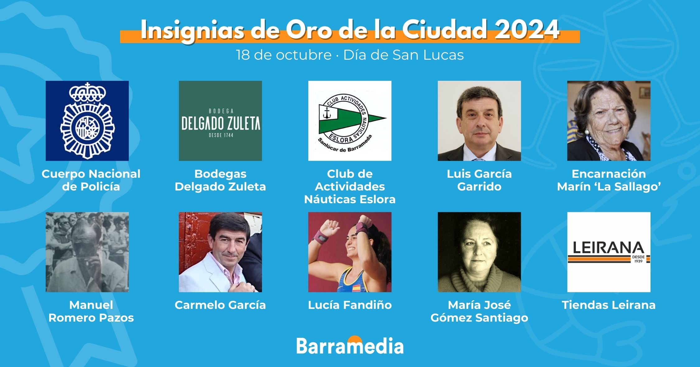 Diez personas y entidades sanluqueñas serán galardonadas el 18 de octubre por el Día de la Ciudad