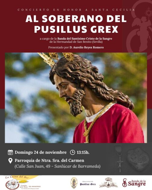 La Banda de la Sangre ofrecerá un Concierto en Sanlúcar en Homenaje a Santa Cecilia el próximo 24 de noviembre