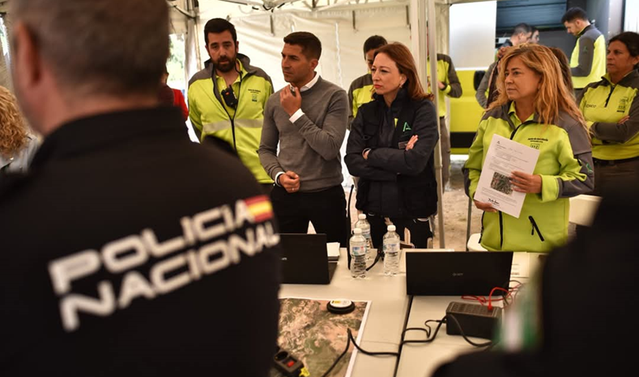 La Junta prueba la respuesta en caso de incendio forestal en un simulacro en Casares (Málaga)