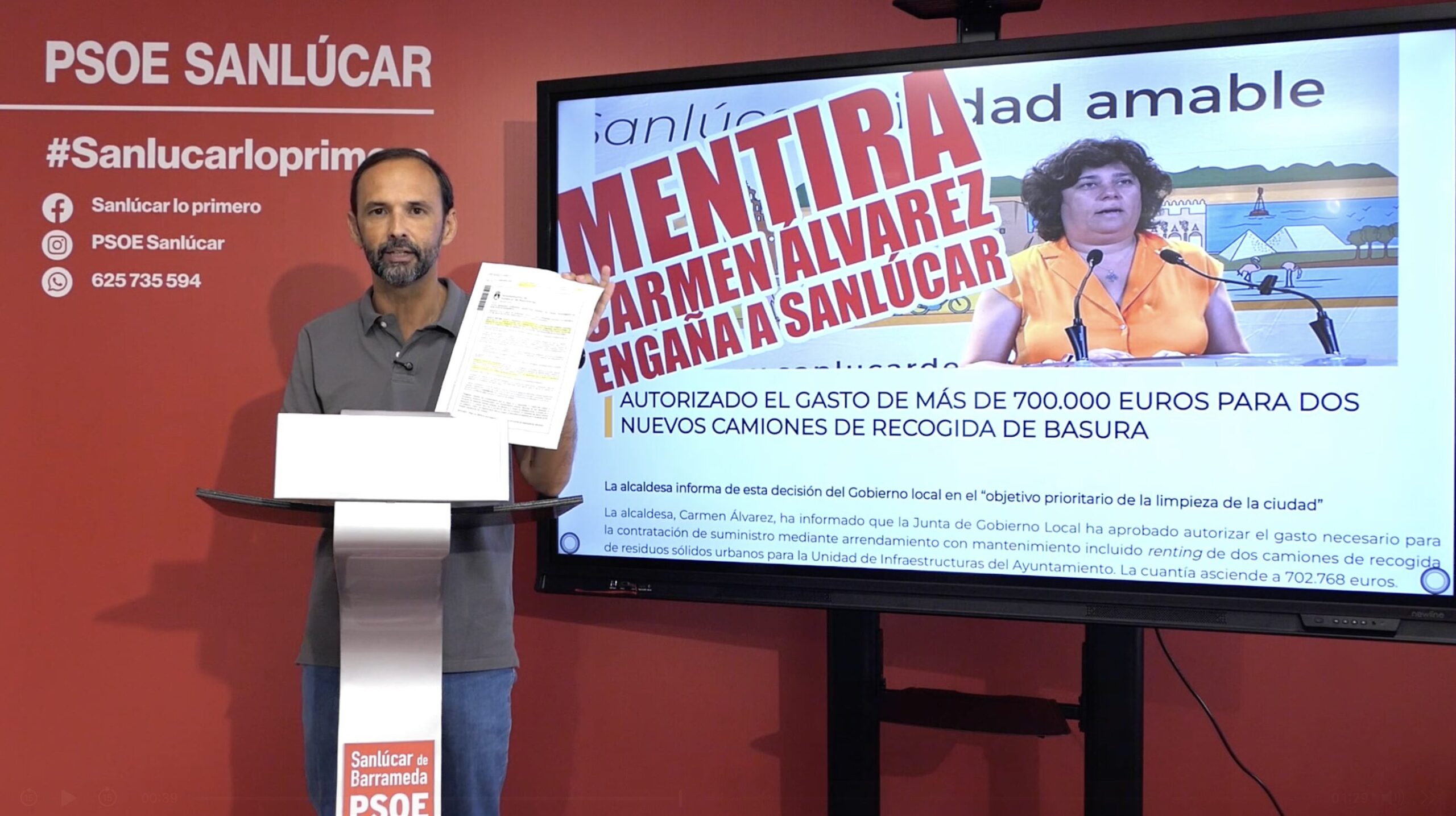El PSOE denuncia la anulación del expediente para la adquisición de los dos nuevos camiones de basura