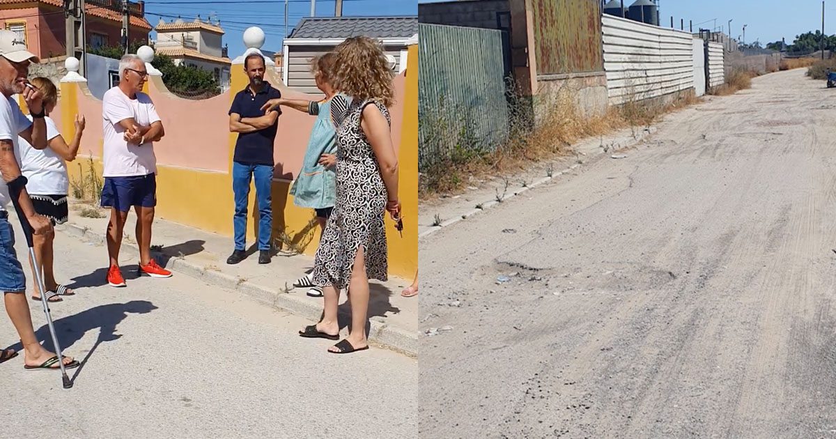 El PSOE visita la calle Descubierta para recoger las demandas vecinales sobre el estado de la vía