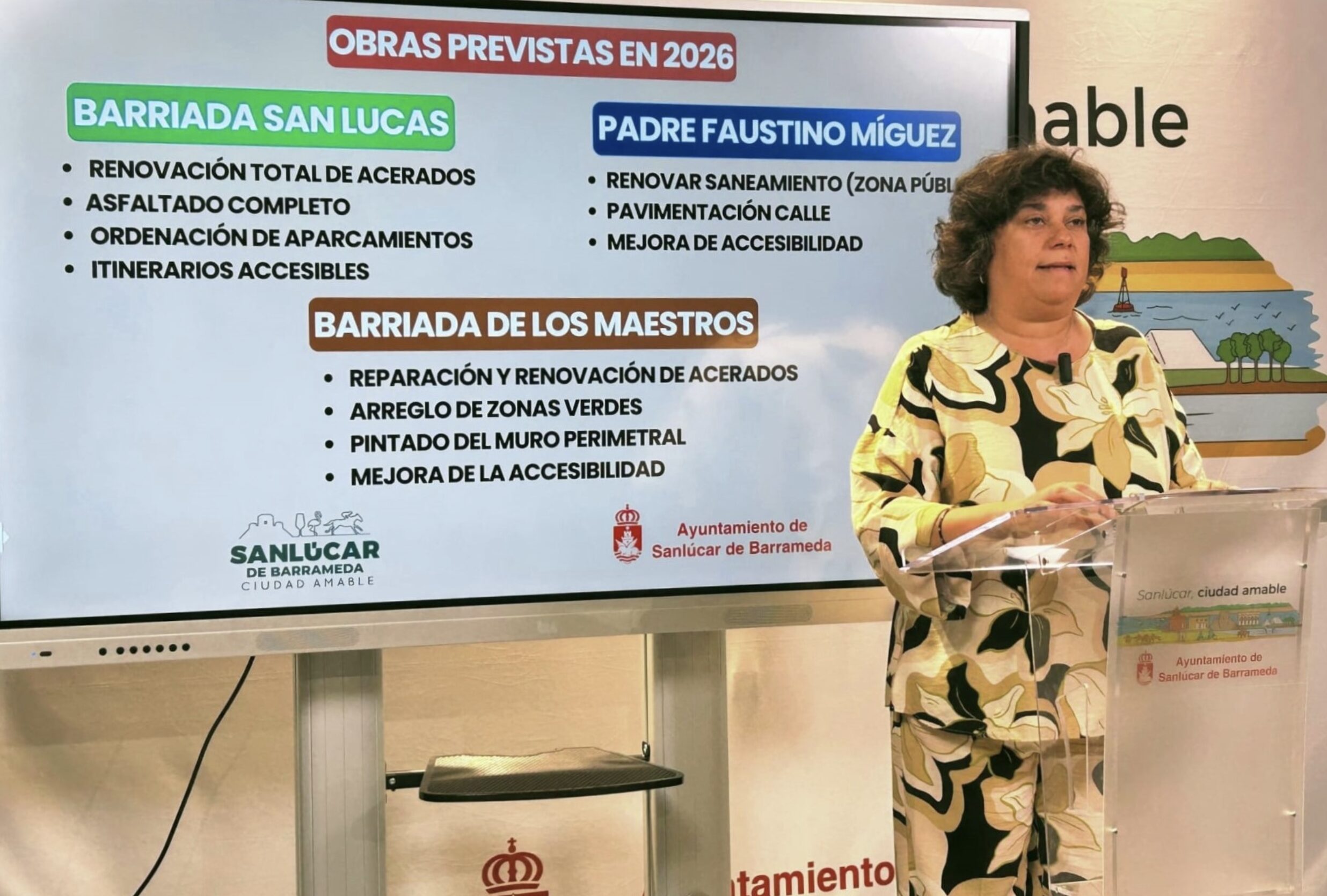 Carmen Álvarez anuncia nuevas obras en San Lucas, Padre Faustino Míguez y los pisos de los maestros
