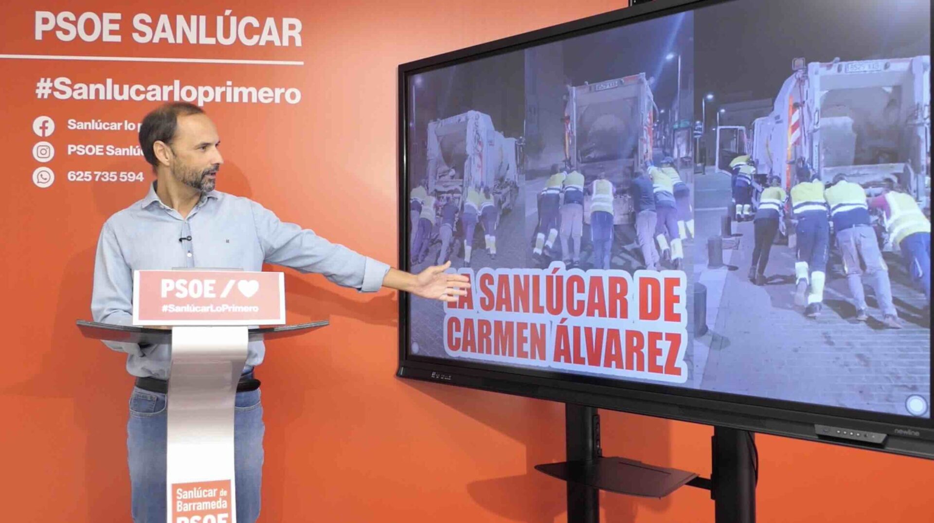 El PSOE pide explicaciones por la avería del camión de basura en el centro de Sanlúcar