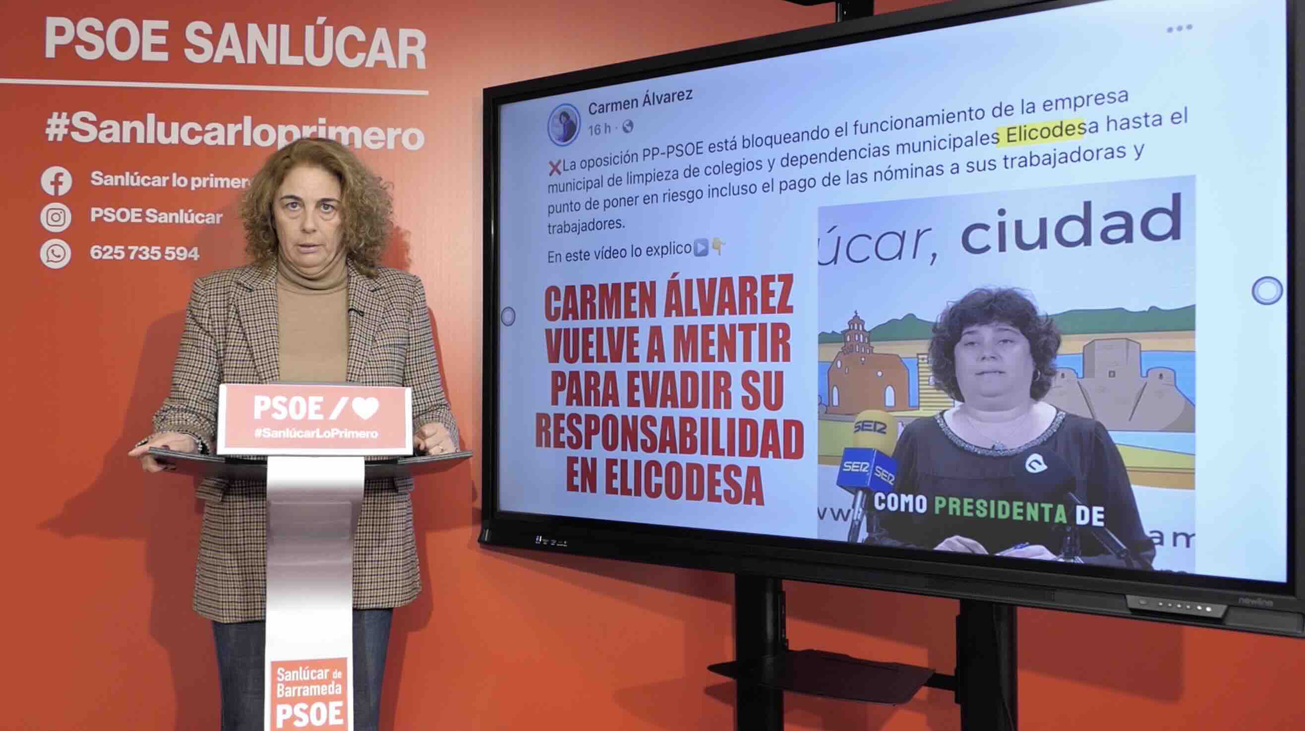 El PSOE acusa a la alcaldesa de rechazar las competencias para firmar las nóminas de Elicodesa