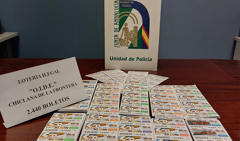Agentes de la Policía Adscrita incautan más de 2.400 boletos ilegales de la OIDE en Chiclana